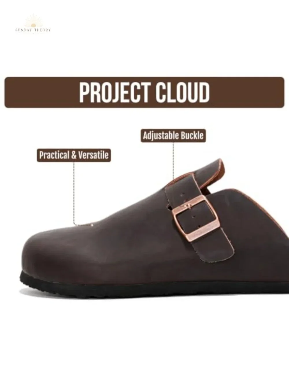 Genuine Full Grain Leather Clogs for Men - Memory Foam Non-Slip Rubber Sole